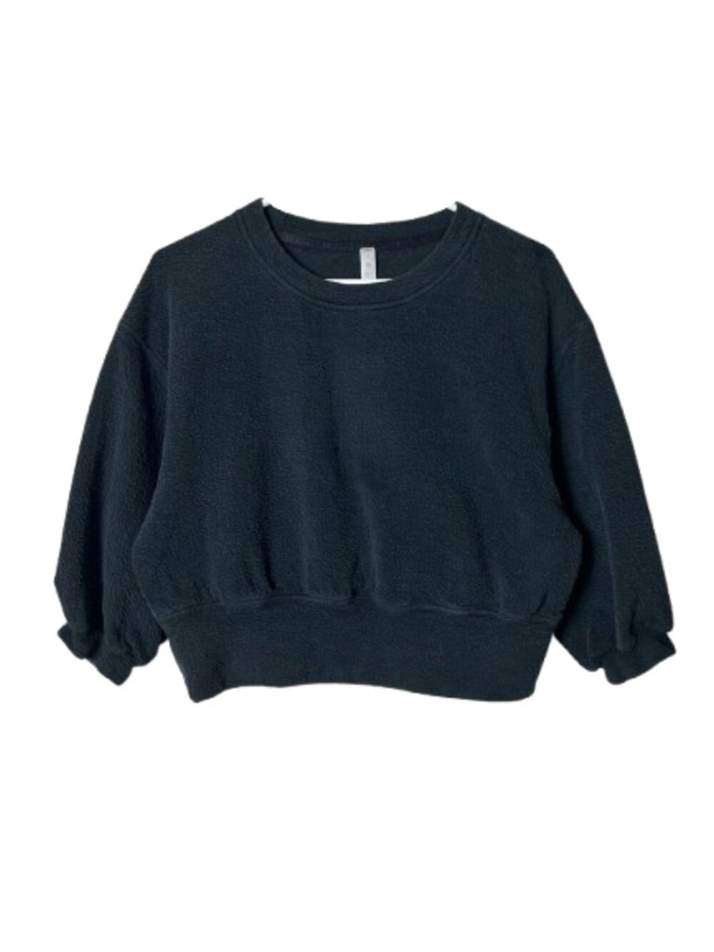 Lululemon black textured crewneck pullover crop sweatshirt womens 6